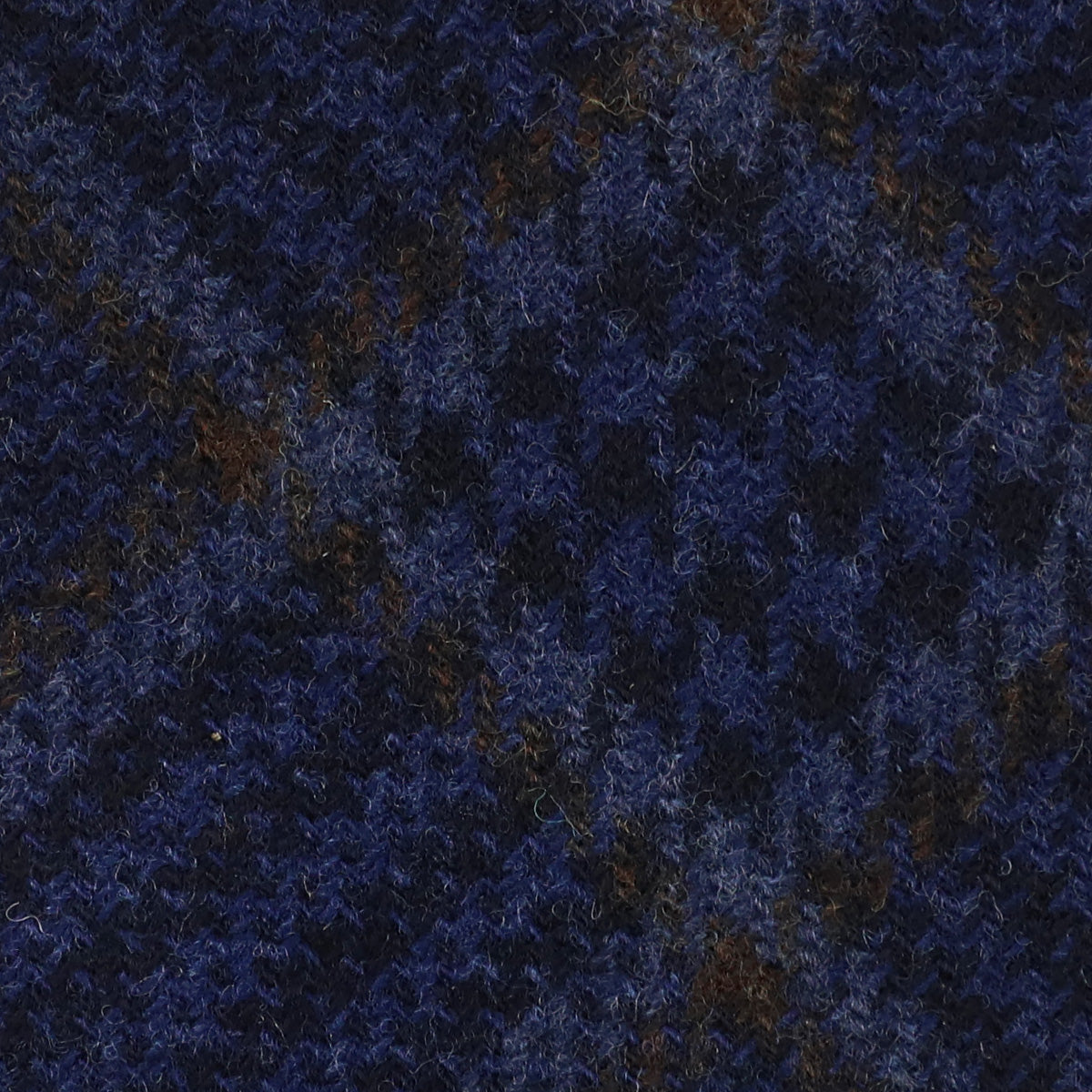 Checked Bespoke Wool Tie Navy
