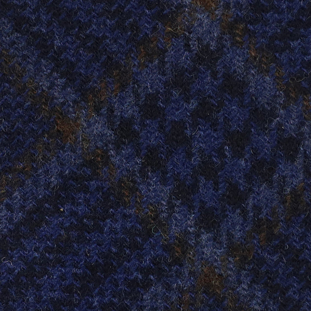 Checked Bespoke Wool Tie - Navy / Brown