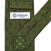 Floral Printed Silk Tie Hand Rolled