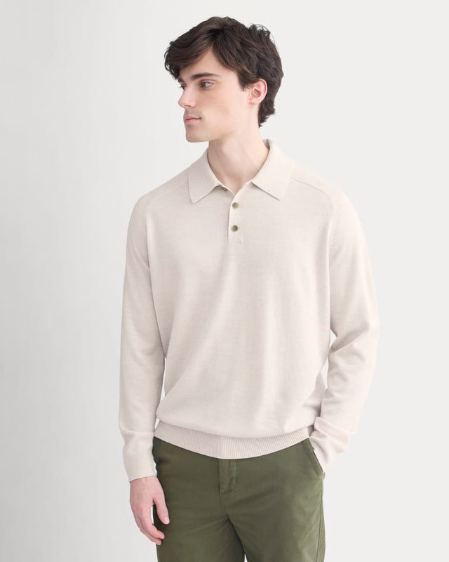 Ultrasoft Polo Sweater | Heathered Oat