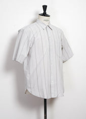 Reidar Loose Fit Short Sleeve Shirt Grey Stripes