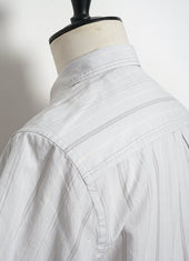 Reidar Loose Fit Short Sleeve Shirt Grey Stripes