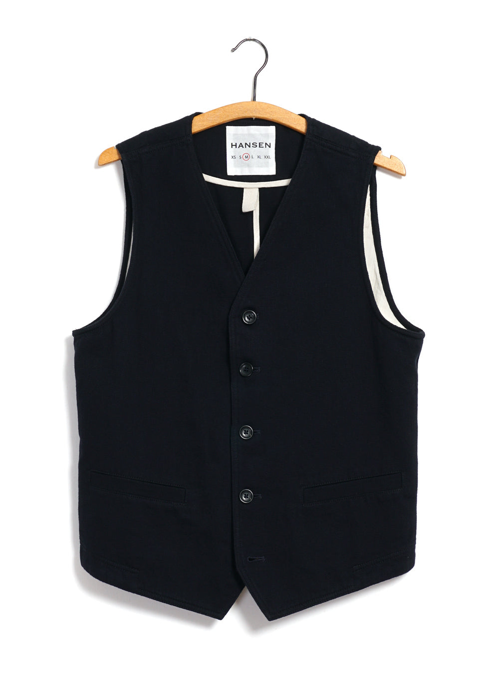 KNUD | Casual Waistcoat | Black Slub