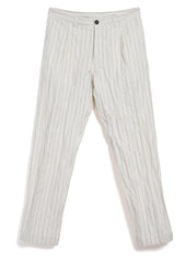 SUNE | Classic Pleated Trousers | Ecru Pin