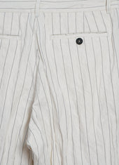 SUNE | Classic Pleated Trousers | Ecru Pin