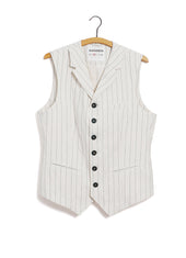 WILLIAM | Classic Lapel Waistcoat | Ecru Pin