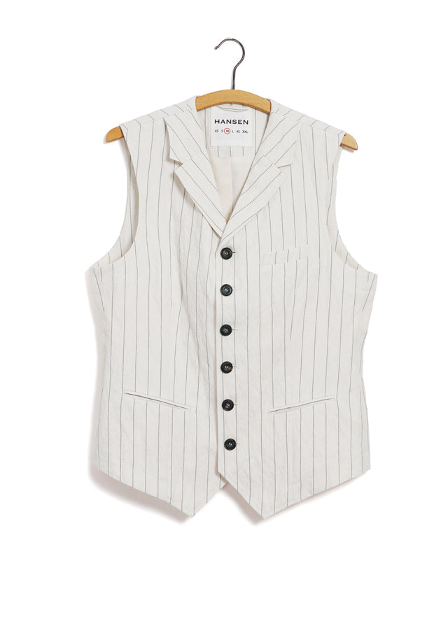 WILLIAM | Classic Lapel Waistcoat | Ecru Pin