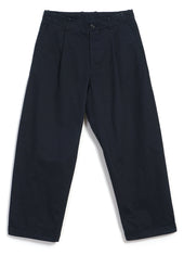 BOBBY 30-56-3 | Wide Pleated Everyday Trousers | Navy