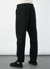 TRYGVE 27-90-2 | Wide Cut Cropped Trousers | Black Canvas