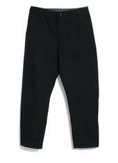 TRYGVE 27-90-2 | Wide Cut Cropped Trousers | Black Canvas