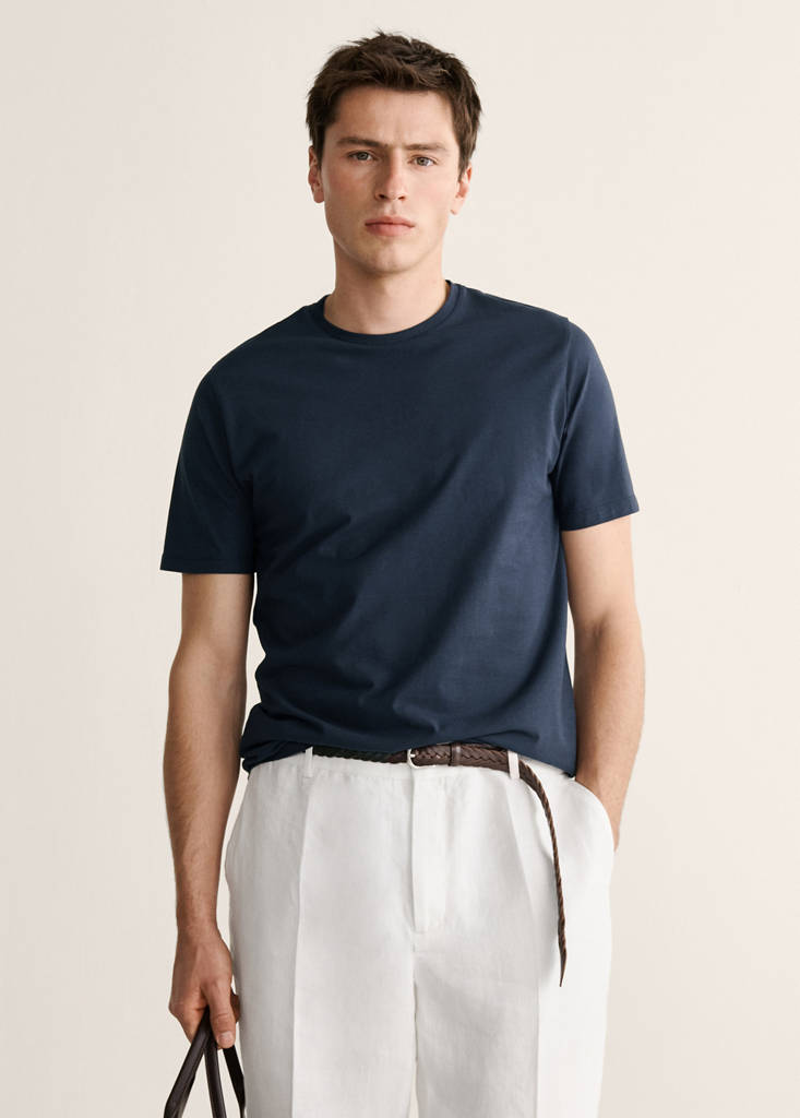 100% cotton slim-fit t-shirt - Men | MANGO Canada