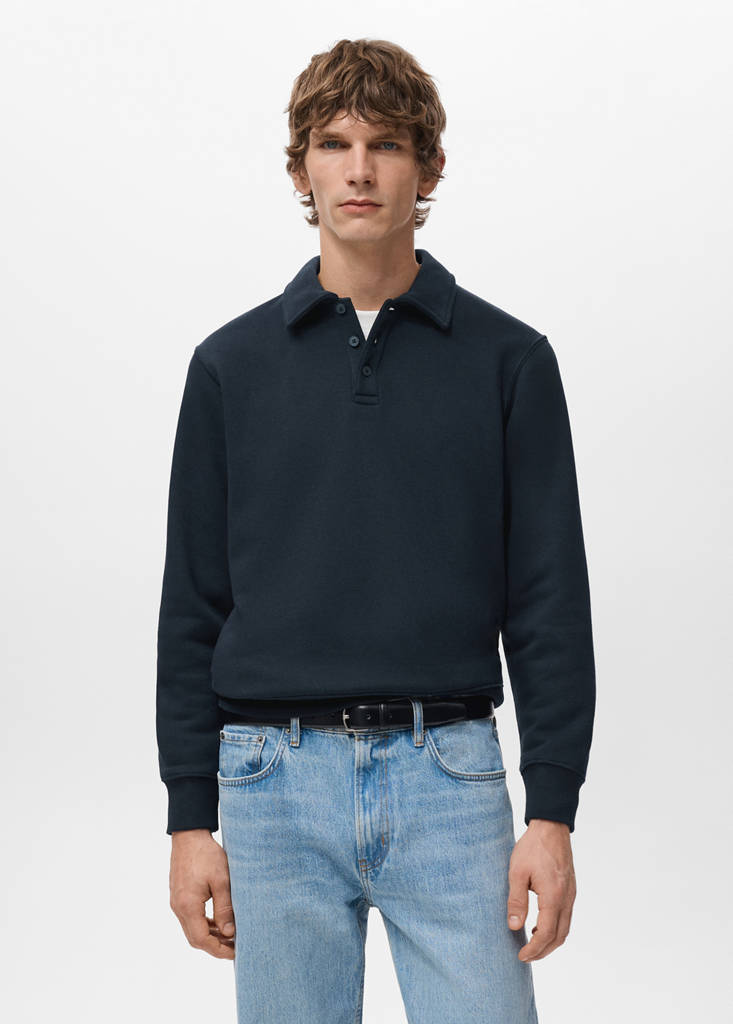 Regular Fit Polo Sweatshirt Men Mango Usa