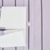 Lilac Track Stripe Shirt With Contrast T A Collar And Cuffs