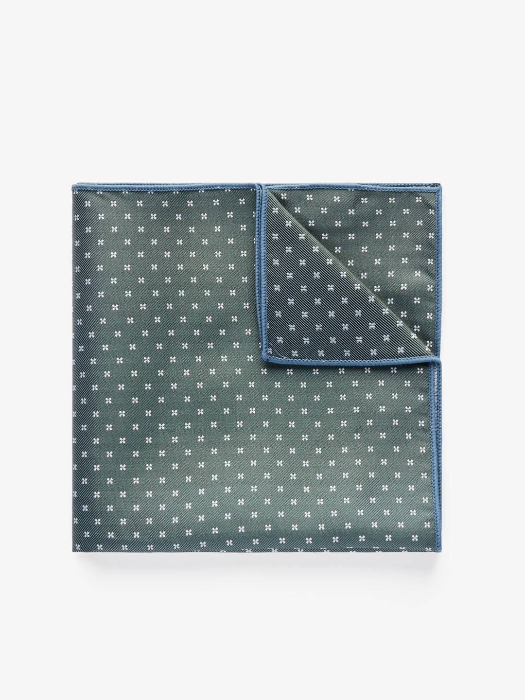 Olive Green Pocket Square Floral