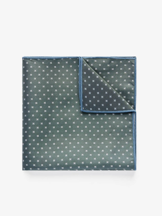 Olive Green Pocket Square Floral