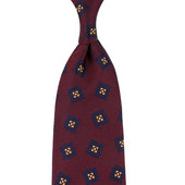 Geometrical Japanese Jacquard Silk Tie - Burgundy