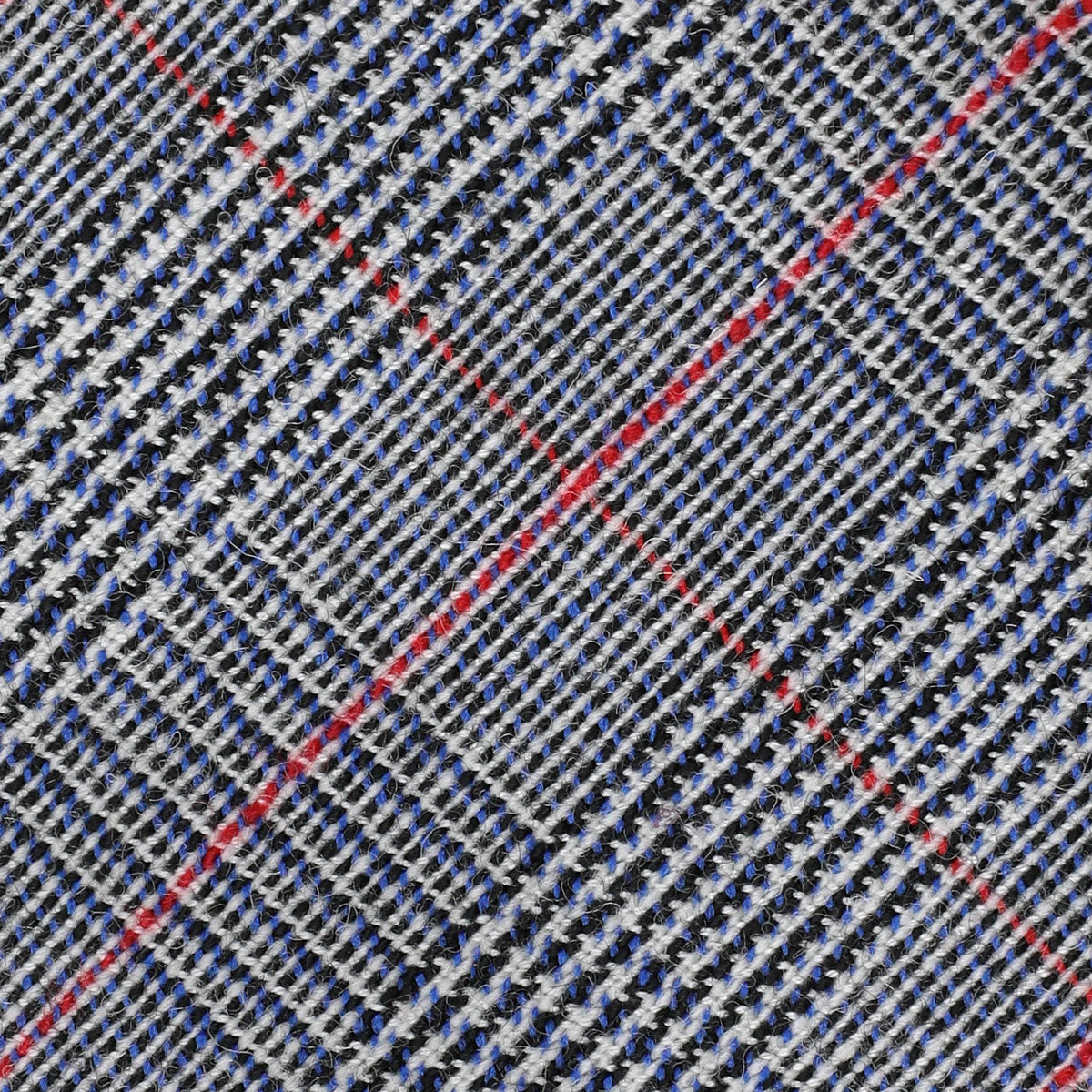 Checked Bespoke Wool Tie Navy