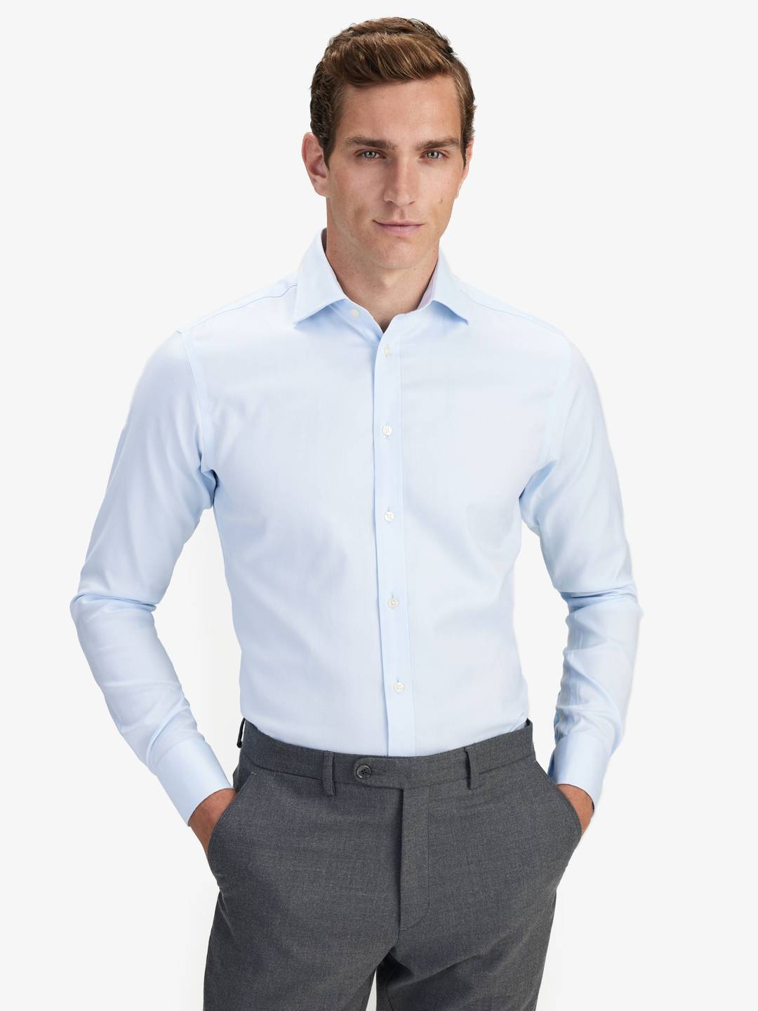 Blue Herringbone Shirt