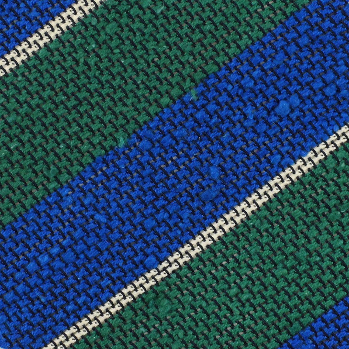Striped Shantung Grenadine Bespoke Tie Green