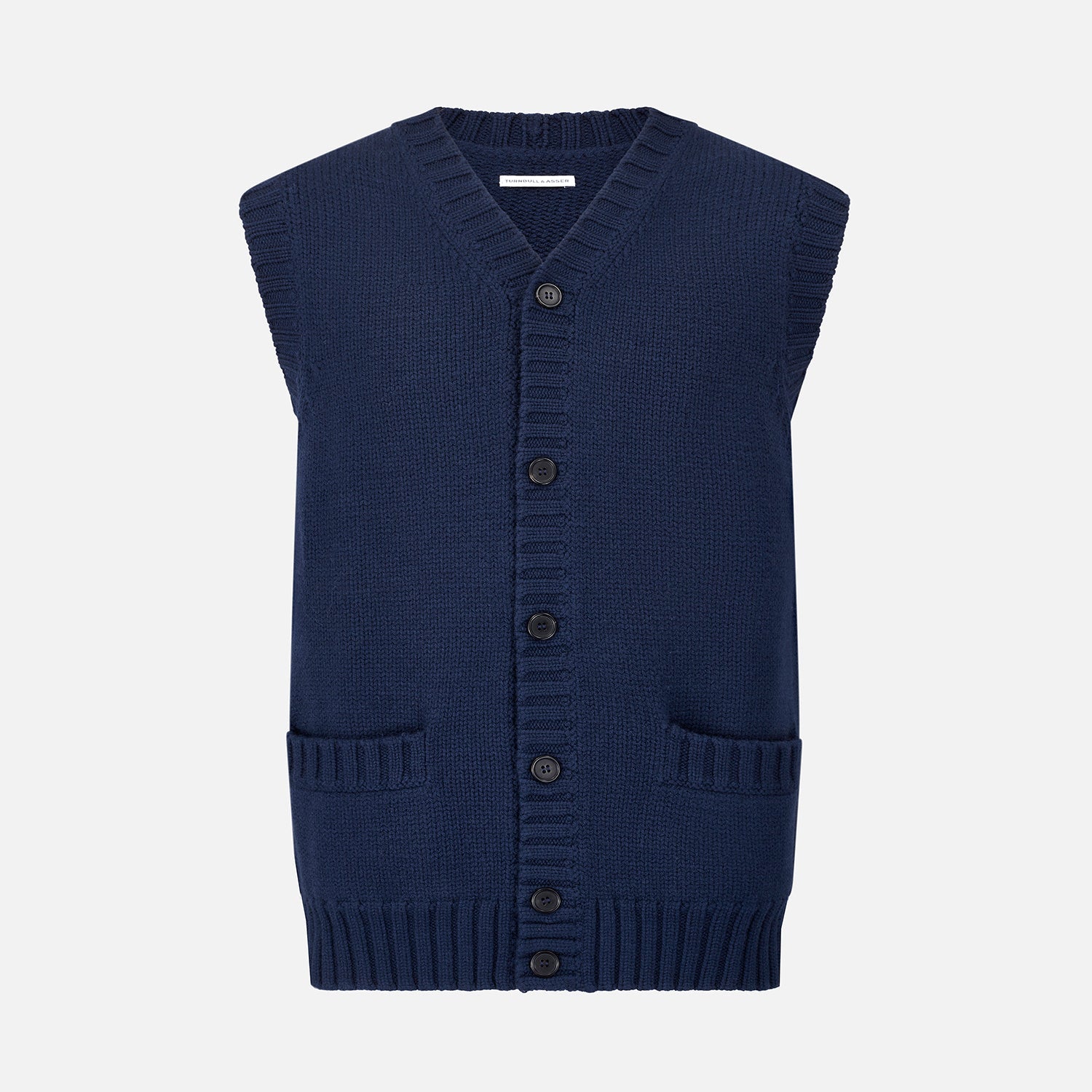 Merino V Neck Sleeveless Cardigan