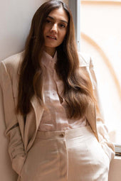 Carla Shirt In Linen And Silk