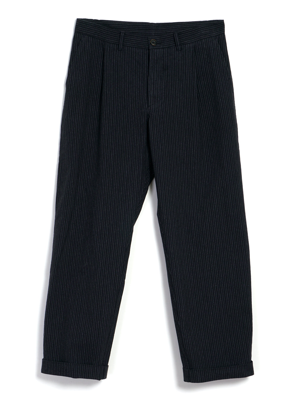 SUNE 28-32-2 | Classic Pleated Trousers | Black Pin
