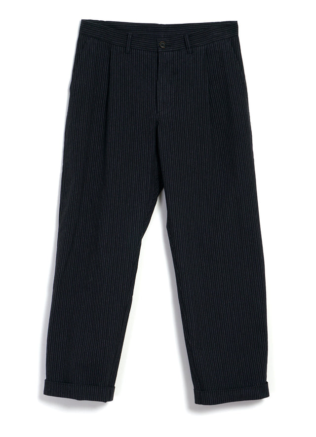 SUNE 28-32-2 | Classic Pleated Trousers | Black Pin