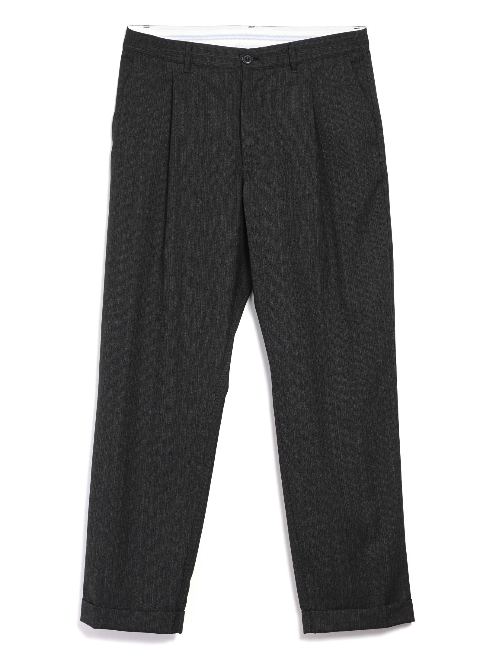 SUNE 28-37-7 | Classic Pleated Trousers | Brown Grey