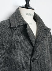 SIGURD 28-59-5 | Long Lined Wool Coat | Grey Tweed