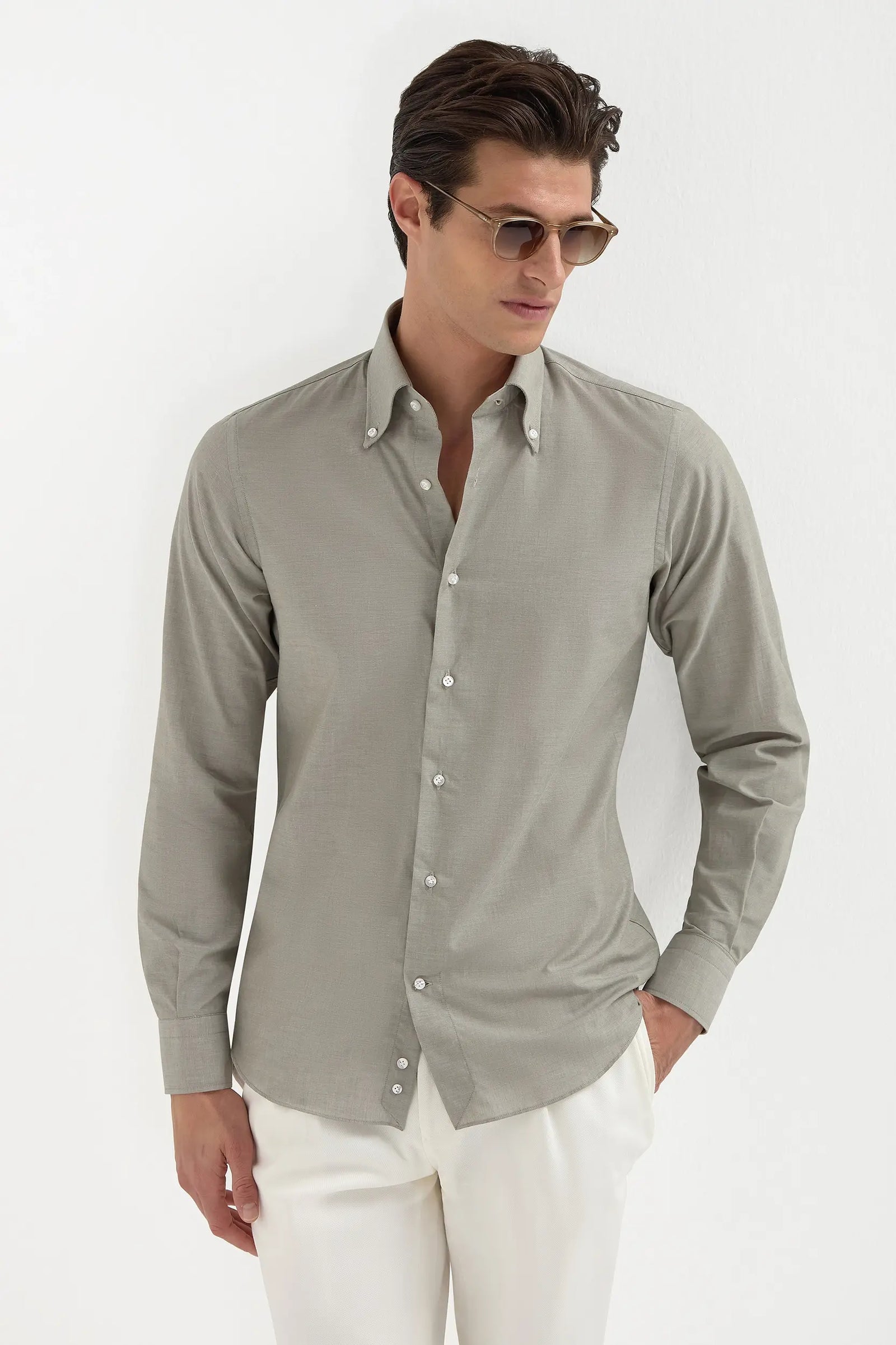 Chambray Button Down Shirt Made In Italy