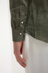 Green Linen Shirt Made In Italy