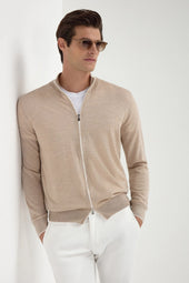 Tasmanian Wool Full Zip Cardigan Made In Italy