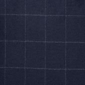 Windowpane Fox Flannel Wool Dressing Gown in Navy
