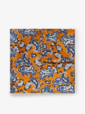 Orange Pocket Square Paisley