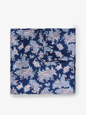 Navy Blue Pocket Square Paisley