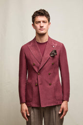 Giacca TOM tinto capo in lino borgogna