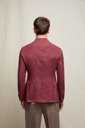 Giacca TOM tinto capo in lino borgogna