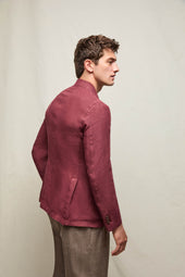 Giacca TOM tinto capo in lino borgogna
