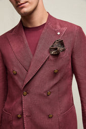 Giacca TOM tinto capo in lino borgogna