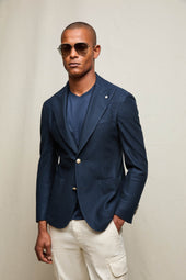 Giacca STEVE in jersey blu profondo
