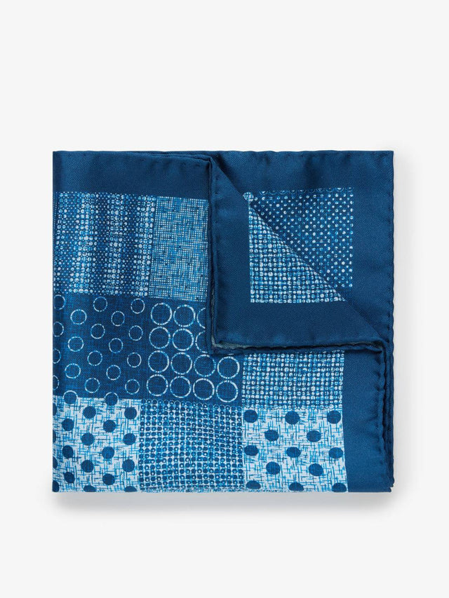 Blue Pocket Square Dot