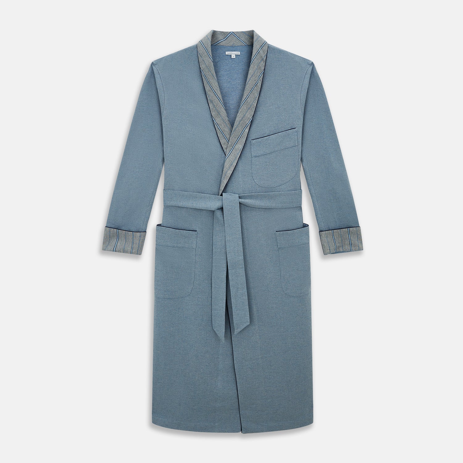 Stripe Collar Cotton Twill Gown