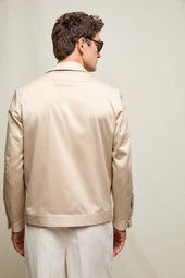 Overshirt in cotone sabbia