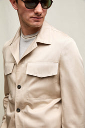 Overshirt in cotone sabbia