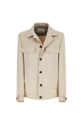 Overshirt in cotone sabbia