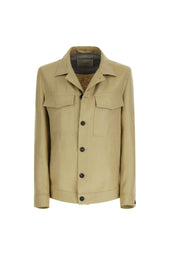 Overshirt in 100% lino beige sabbia