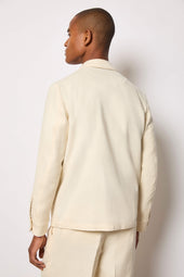 Overshirt in cotone non trattato avorio