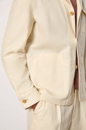 Overshirt in cotone non trattato avorio