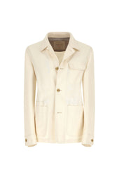 Overshirt in cotone non trattato avorio