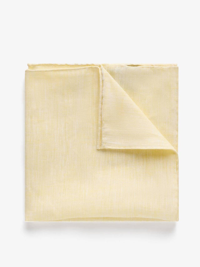 Pastel Yellow Pocket Square Linen